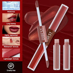 Matte Liquid Lipstick Set, 6 Colors 2-In-1 Mirror Matte Lip Glosses Kit,Velvet Lip Glaze Black Lipstick for Women,Long Lasting Shinny Lip Stain,Nude Lip Makeup Smudge Proof for Party Festival