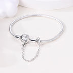 Parmuz 925 Sterling Silver Snake Charm Bracelet for Woman