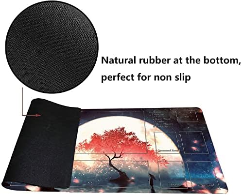 MTG Playmat, Game Play Mat for MTG TCG 24 x 14 inches Trading Card Inked Game Playmats with Storage Bag Smooth Rubber Surface Battle Game