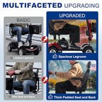 Metro Mobility Powered Mobility Scooters, 4 Wheel Mobility Scooters for Adults, 300 lbs Capacity Folding Mobility Scooter Lightweight, 16 Miles Long Travel Range Scooter with USB Charger Port Red