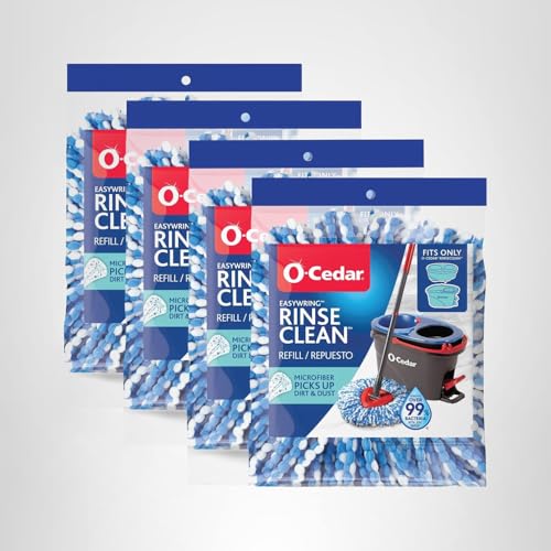 O-Cedar EasyWring RinseClean Refill 4-Pack, Blue, 4 Count