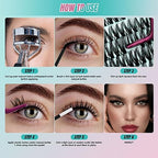 Diy Lash Extension Kit Eyelash Clusters Individual Lashes Extensions Kits With Cluster Lashes Wispy,Lash Bond & Seal,Eyelashes Remover And Applicator at Home Lash Extensions Kit(ASA,D-Mix8-16mm kit)