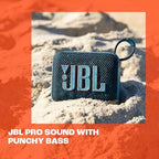 JBL Go 4 - Ultra-Portable, Waterproof and Dustproof Bluetooth Speaker, Big Pro Sound with Punchy bass, 7-Hour Built-in Battery, Made in Part with Recycled Materials (Blue)