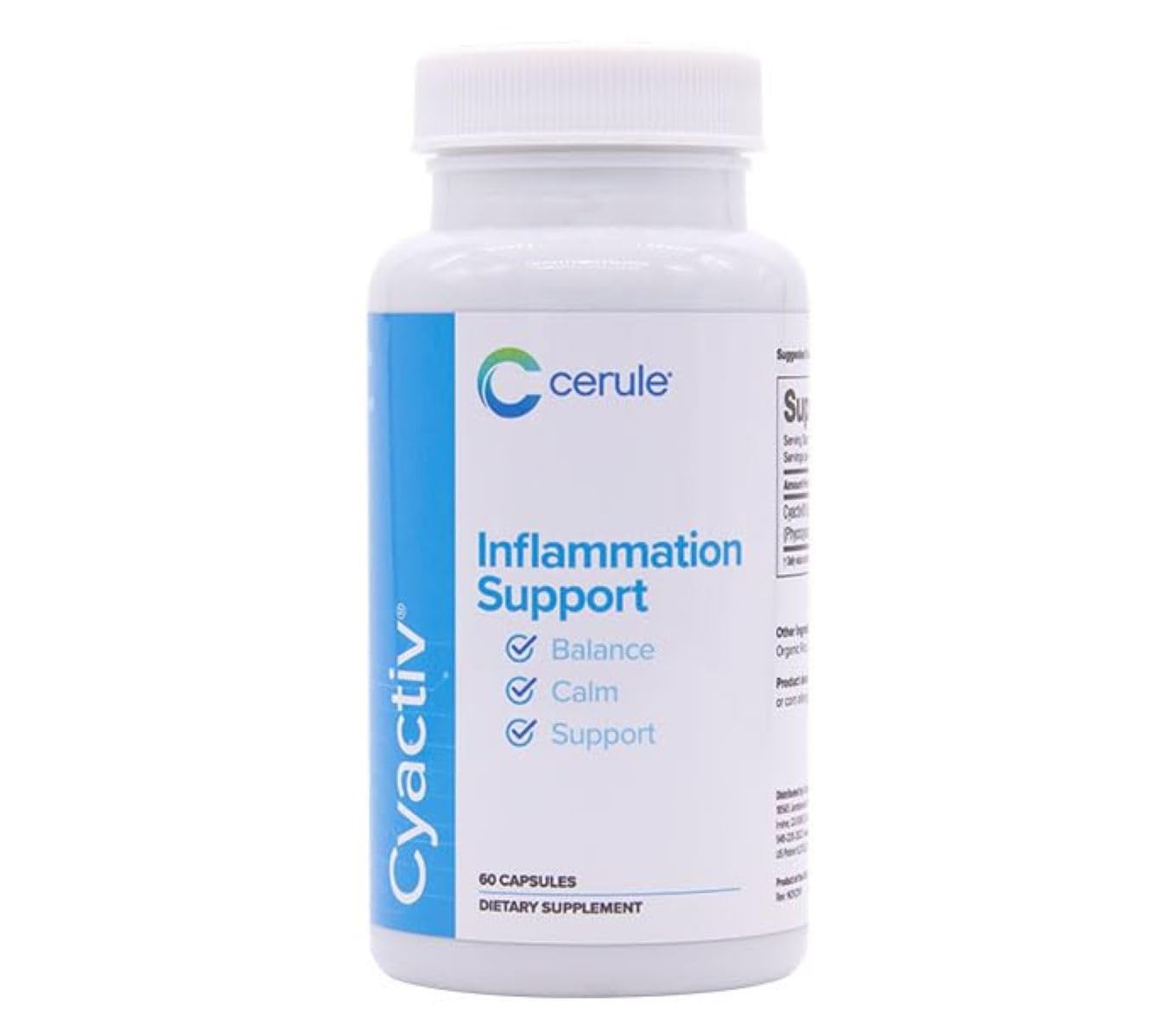 Cerule Cyactiv Natural Inflammation Supplement – Whole Body Balance and Cellular Protection Formula – Supports Stem Cell Health, Immune Function, Joint Comfort, Mobility, and Recovery – 60 Capsules