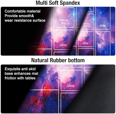 Stitched MTG Playmats for Magic The Gathering Play Mat with Tube Case for MTG Card Game Playing (Starry Zones)