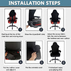OQHAIR 4 Pieces Ergonomic Gaming Chair Cover with Armrest Soft Jacquard Gaming Chair Slipcover Anti Slip Gaming Chair Cover for Reclining Racing Gaming Gaming Chair -Light Gray