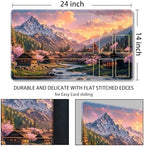 MTG Playmat with Zones Magic Card Playmat Game Mat,TCG & CCG Card Games Mat with Free Storage Bags Size 24 x 14 Inches (with Zones,Mountain)