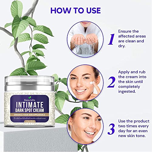 Beautzilla Moisturizing Intimate Area Dark Spot Corrector with Instant Results for Knees, Elbows, Underarms, and Thighs