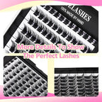 Mixed 8-12-14-16mm/8-10-12-14mm/10-12-14-16mm/14-15-16mm Wide Stem Individual False Eyelashes Soft Lightweight Volume Eyelashes Extensions Makeup Cluster Lashes (mixed 10-12-14-16mm)