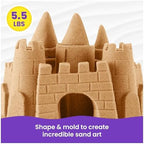 Kinetic Sand, 5.5lbs (2.5kg) Natural Brown Play Sand, Bulk Box for Arts and Crafts, Sandbox (Packaging May Vary), Moldable Sensory Toys, Ages 3 and up
