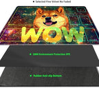 MTG Playmat with Zones Magic Card Playmat Game Mat,TCG & CCG Card Games Mat with Free Storage Bags Size 24 x 14 Inches (with Zones,Wow-Dog)