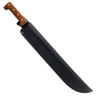Condor Tool & Knife El Salvador Machete Wood Handle W/Leather Sheath - Heavy Duty Machete - 1075 High Carbon Steel - Walnut Handle - Hand Crafted Leather Sheath - 3mm Full Tang - 18in Blade - 32.5oz