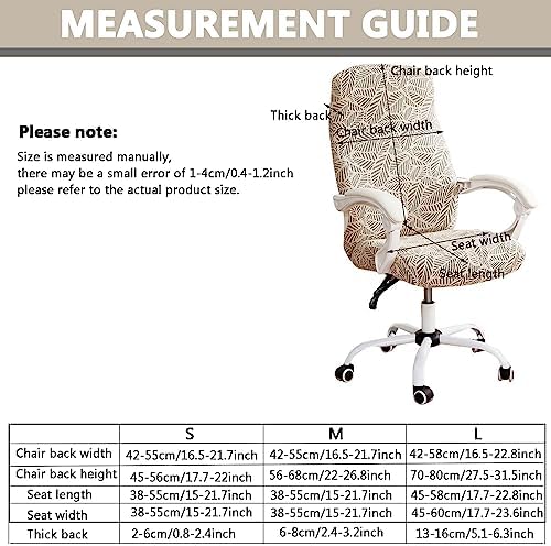 Relief Sculpture Office Chair Slipcovers for Rotating Office Computer Chair Cover with Zipper Universal Office Chair Cover Stretchable for Dogs -Light Gray-Large