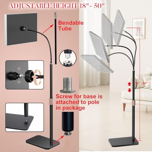Red Light Therapy for Body, Infrared Light Therapy Panel with Stand, Red Light Therapy Lamp, 660nm Deed Red Light and 850nm Near Infrared LED Red Light Therapy Device at Home for Face and Body