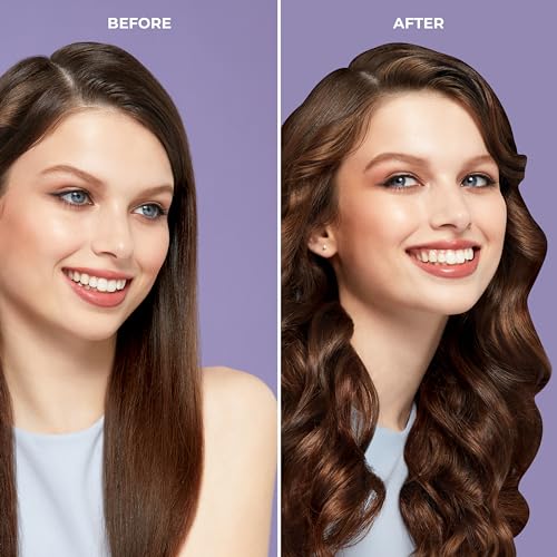 KISS Instawave Deluxe Automatic Rotating Curling Iron, Patented Automotic Spinner, 2-Way Rotation, 1” Ceramic Ionic Wand, Dual Heat Settings, 420° Max Temperature, Black & White