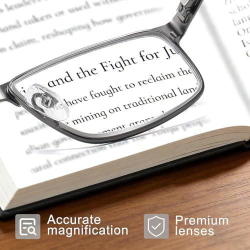 EYECEDAR 5 Pack Reading Glasses Men Metal Spring Hinges with Blue Light Blocking Eyeglasses Computer Readers for Men 1.5