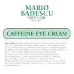 Mario Badescu Caffeine Eye Cream for All Skin Types | Visibly Decreases Dark Circles and Under Eye Bags, Formulated with Caffeine & Squalane, 0.5 Oz (Pack of 1)