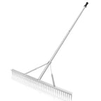 Landscape Garden Rake 36" Head Aluminum Heavy Duty Rake for Leaves Weed with 69" Long Handle for Loosening Soil Lawn Care Weeding Landscaping Tools