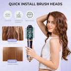 6 in 1 Blow Dryer Brush, Detachable Hair Dryer Brush Air Curler Air Styler Wrap, Curly Twist Hot Curling Iron, Blow Dryer Hot Brush Styler Negative Ion Brush, Travel Hair Styling Tool