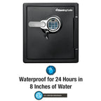 SentrySafe Fireproof and Waterproof Home Safe with Biometric Fingerprint Lock, Keypad, and Key Lock for Securing Money, Jewelry, Documents, 1.23 Cubic Feet, SFW123BTC