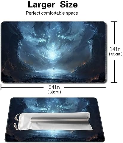 MTG Playmat Size 24x14in Free Storage Bags Non-Slip Backing Printing, Ideal for Card Game Enthusiasts TCG Playmat (No with Zone,Battle)