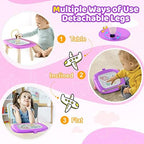 Kikidex Toddler Magnetic Drawing Board, Age 1-3, Purple, Toddler Girl Toys, Doodle Board Pad, Learning & Educational Toys for 1-3 Year Olds, Includes Board, Pen, 4 Table Legs