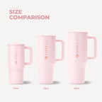 HydroJug Traveler 40oz, Insulated Tumbler with Handle & Straw, Pink Sand