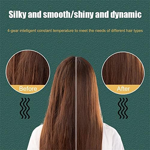 2023 Negative Ion Straightening Brush, Curler & Heated Hair Styler - 5 Temperature Settings, 2-in-1 Styling Comb with Fast Heating and Anti-Scald, Portable Electric (Red)