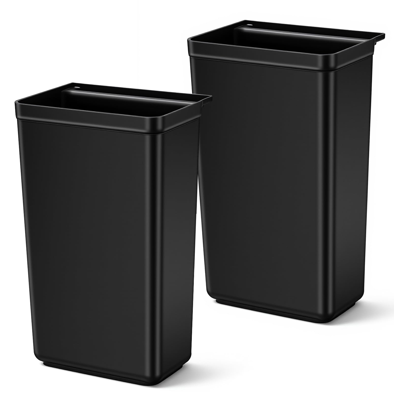 Briwooody 2 Pcs Large Capacity Trash Bins for Bussing Cart 22" H, 9" W, 13"L Attachable Trash Can Hauler for Rolling Utility Cart Accessories Wastebasket Polyethylene Plastic Restaurant Tub