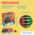 Watermelon Ball JR - Pool Toy for Underwater Games - Durable Ball for Pool Football, Basketball & Rugby - Perfect for Water Parties - Fun for Adults & Kids Alike - Fillable Pool Ball - Ages 6+