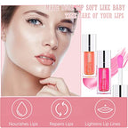 2 Colors Hydrating Plumping Lip Glow Oil,Moisturizing Lip Oil Gloss Transparent Glossy Lip Gloss Primer Lip Tint for Lip Care and Dry Lip by Aaiffey (001#+007#)