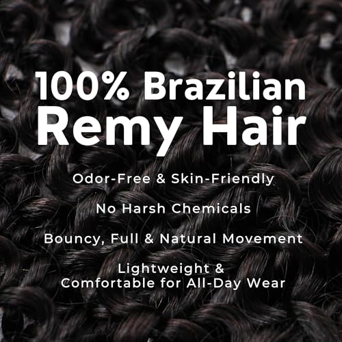 SIYUSI Water Wave Clip In Extensions, Luxurious Thickness, Premium Brazilian Remy Hair Clip Ins, Invisible & Scalp-Friendly, Natural Black Color, 4.23oz, 7Pcs (18 Inch)