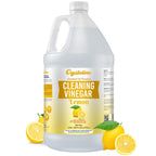 Crystalino Lemon Essential Oil Cleaning Vinegar (1 Gallon) 6% Non-Toxic Distilled White, Vinegar for Cleaning Purpose, Vinagre Blanco, Vinger (128 Fl Oz (Pack of 1), Lemon)