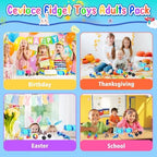 Cevioce 10Pcs Fidget Toys Adults Pack,Stocking Stuffers for Teens Boys Girls,Autism Sensory Toys with Fidget Spinner Slug Magnetic Rings,Squishy Fidget Toys ADHD Stress Relief,Party Favor for Kid-BB