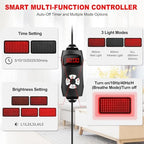 Red Light Therapy for Body, 24" x 12" Large Infrared Red Light Therapy Belt Pad with Timer for Back Belly Shoulder Muscle Pain Relief, 32W Portable 660nm 850nm Home Heating Light Therapy