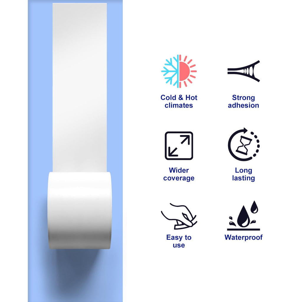 New luwang Vapor Barrier Tape,4 Inch x 180' Roll,Crawl Space Vapor Barrier, White Polyethylene Moisture Barrier Tape, Waterproof Seal & Seam Tape for Underlayment, Insulation & Plastic Liners(1Roll)