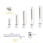 160pcs Baby Bed Crib Screws Hardware Replacement Kit- M6x40mm/ 50mm/ 60mm/ 70mm/ 80mm Hex Drive Socket Cap Screws Barrel Nuts Assortment Kit for Beds Headboards Chairs Furniture.