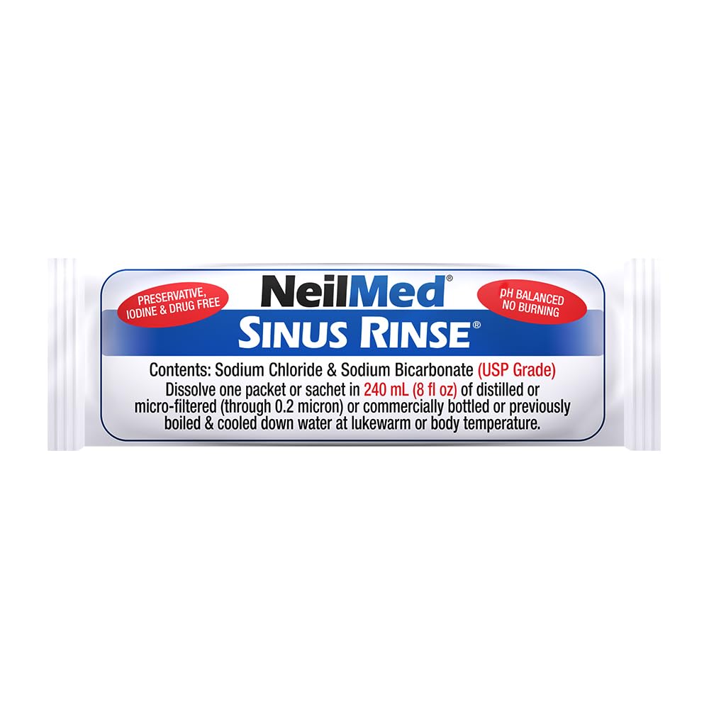 NeilMed Sinus Rinse All Natural Relief Premixed Refill Packets 100 Count (Pack of 2)
