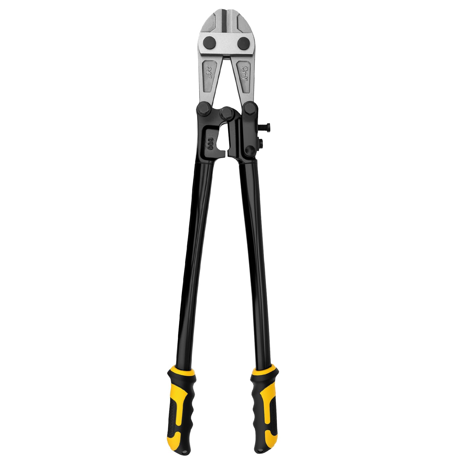 GRENPRO 24” Bolt Cutter, CRV Chrome Vanadium Steel Blade, Yellow & Black Non-Slip Handle, Professional Heavy-Duty Cutter