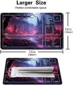 MTG Playmat Size 24x14in Free Storage Bags Non-Slip Backing Printing, Ideal for Card Game Enthusiasts TCG Playmat (with Zone,Crimson Forest)