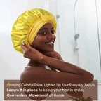 YANIBEST Silk Bonnet for Sleeping Women Satin Bonnet Double Layer Satin Lined Hair Bonnet with Tie Band Curly Hair