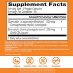 Doctor's Best Quercetin Bromelain, Immunity Support Capsule, Heart, Joint & Healthy Respiratory System, Non-GMO, Vegan, Gluten Free, Soy Free,180 VC