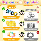 Cevioce 10Pcs Fidget Toys Adults Pack,Stocking Stuffers for Teens Boys Girls,Autism Sensory Toys with Fidget Spinner Slug Magnetic Rings,Squishy Fidget Toys ADHD Stress Relief,Party Favor for Kid-PY