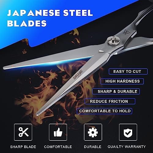 Sirabe Professional Hair Scissors Shears, 6.5" Extremely Sharp Blades, Hair Cutting Scissors Barber Kit Haircut Scissors, for Home Salon Hairdressing
