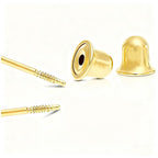 14K Gold Cubic Zirconia Stud Earrings,Secure Screw Back（Yellow Gold, 5mm）