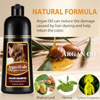 Wine Red Hair Dye Shampoo, 3 in 1 Argan Oil Hair Color Shampoo for Women & Men, Instant Red Shampoo Hair Dye for Gray Hair, Semi-Permanent Hair Color Lasts 4 Weeks, Salon-Quality, Easy to Use at Home