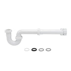 JB Products 1-1/2 Inch Bayonet P-Trap Kit, Patented Polypropylene with PVC Marvel Adapter, Includes J-Bend, Flanged Wall Arm, Bayonet Reducing Bushing, O-Rings & Washers, Turn & Click Nuts