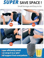 Upgraded Travel Pillow, U-Shaped Airplane Head Strap for All Heights, 360° Support, 3D Sleep Mask, 100% Light Blocking, Long Flights Essentials Headrest, Stop Bobblehead, Red