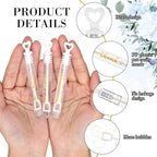 60 Count Wedding Mini Bubble for a Wedding Wands Bulk Heart Bubble Wand for Guests Send Off Party Supplies Valentine Anniversaries Celebration (Thank You)