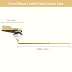 Hygie Rinse Universal Front Mount Metal Toilet Handle Replacement Kit Compatible with American Standard/Mansfield/Gerber/TOTO, Toilet Tank Flusher Lever with Flapper Chain, Brushed Gold